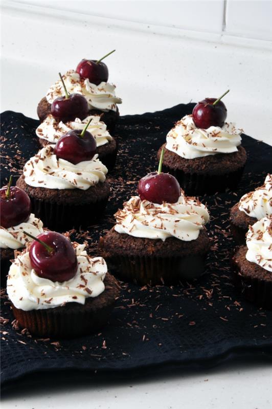 recettes cupcakes cupcakes forêt noire cerises