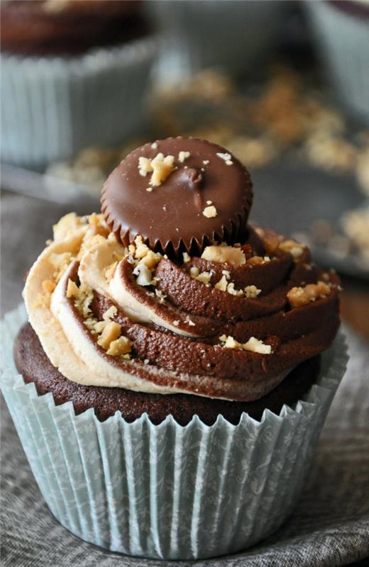 recettes cupcakes chocolat crème d'arachide muffins décorer