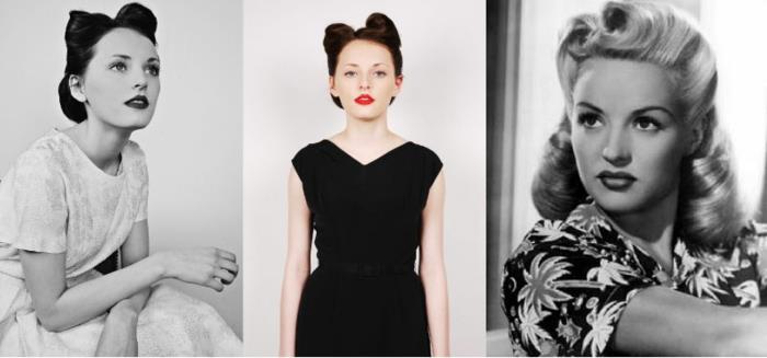coiffure rockabilly femme blonde cheveux bruns look rétro