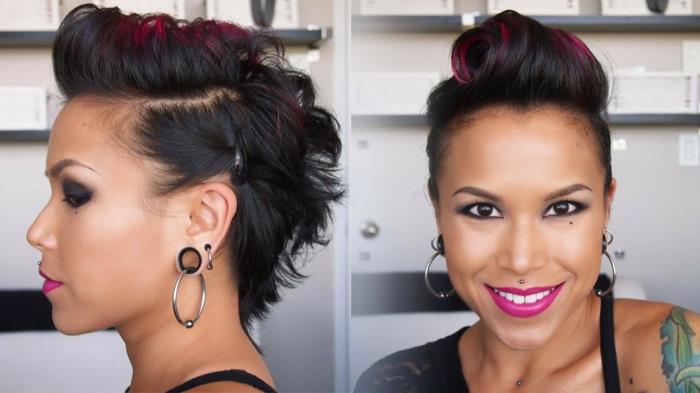 coiffures rockabilly femmes cheveux courts sombres rouleaux de victoire
