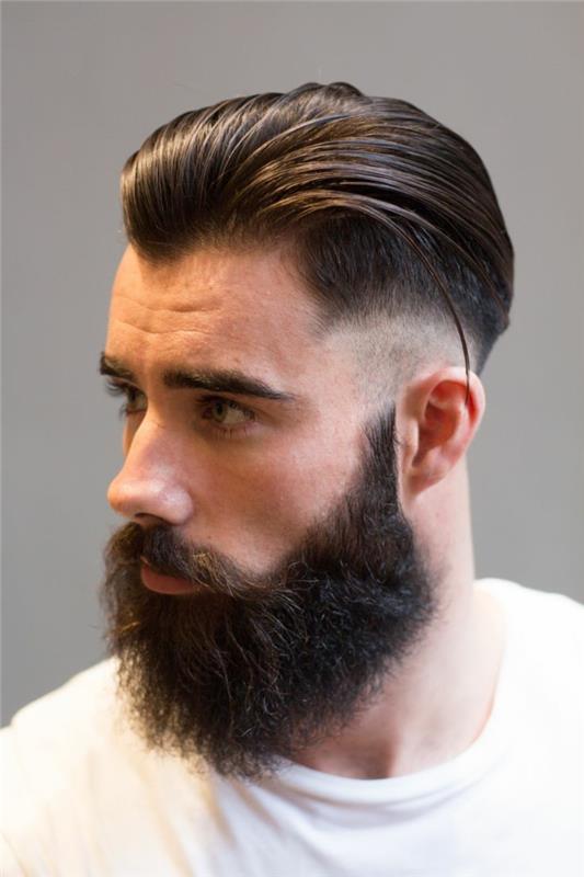 coiffure rockabilly look rétro cheveux courts barbe