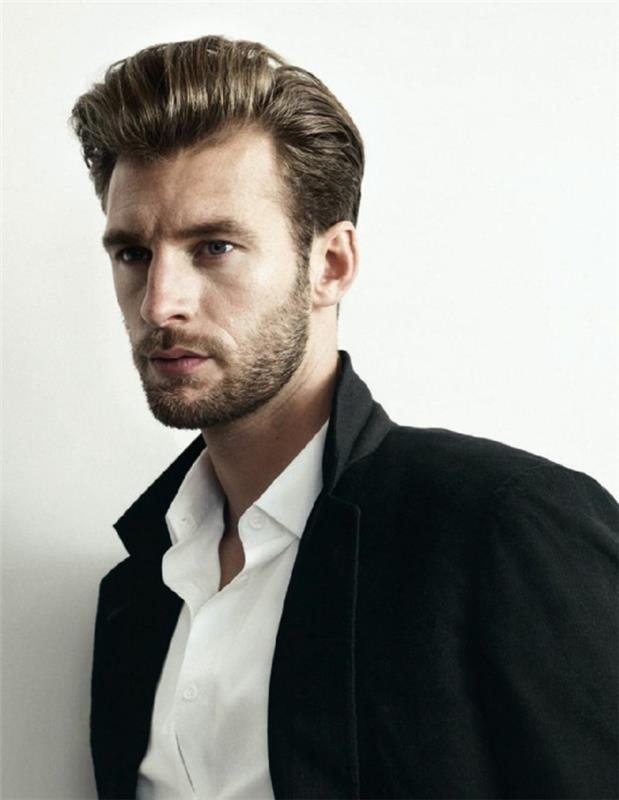 coiffure rockabilly hommes look rétro cheveux courts homme barbe