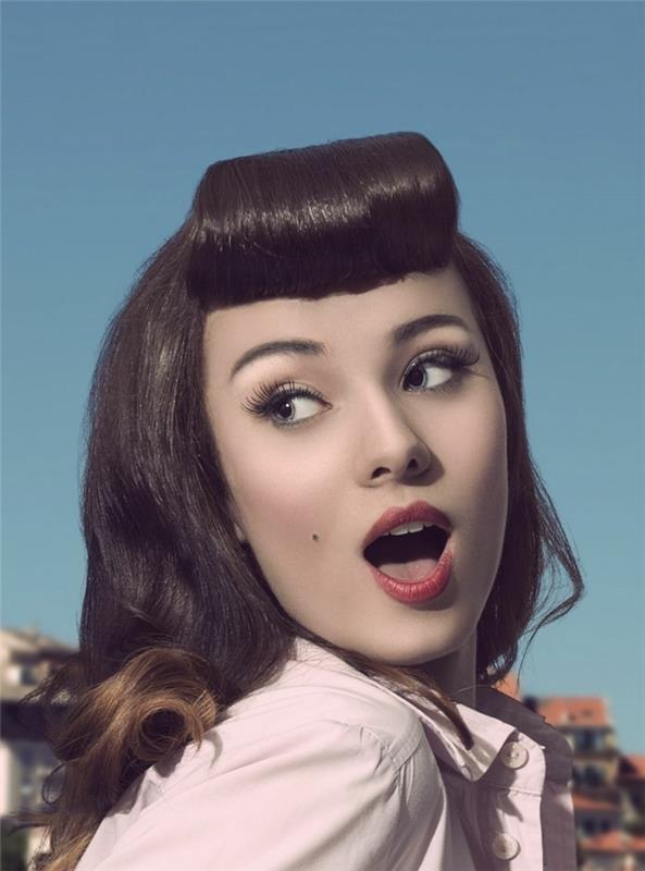 coiffures rockabilly rétro cheveux longs