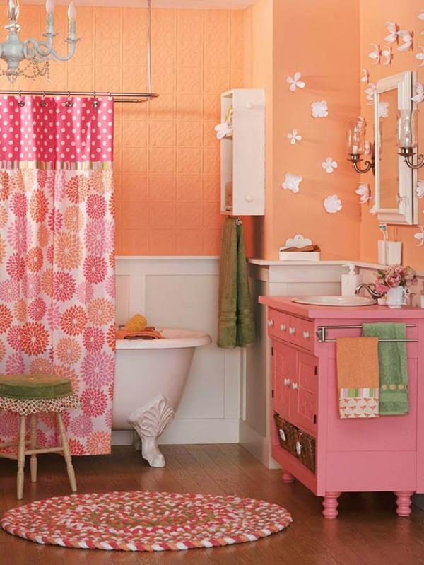 różowe pomysły na projekt łazienki meble łazienkowe