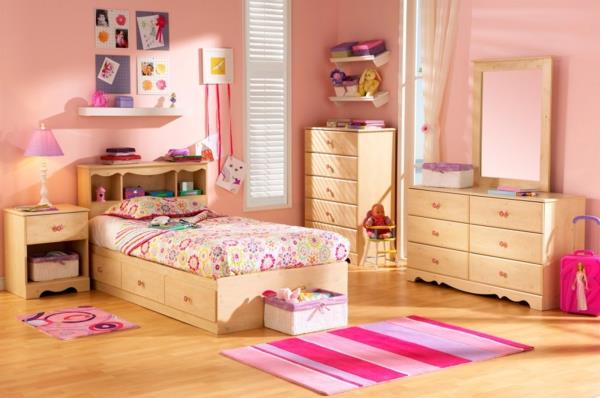 różowa sypialnia kolorowa pościel