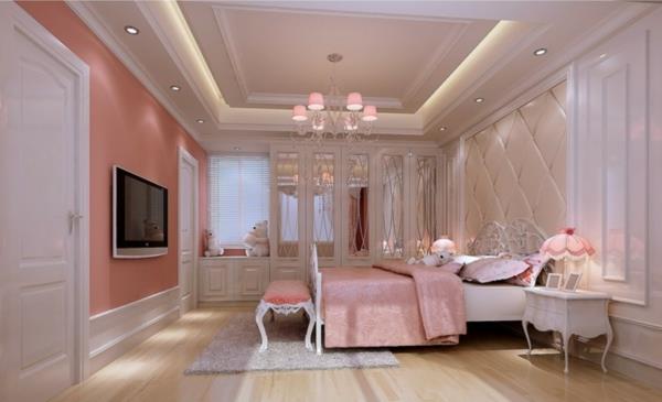 różowa sypialnia luksusowy glamour