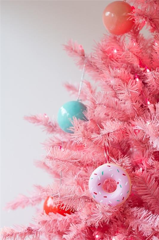 idées de noël sapin rose