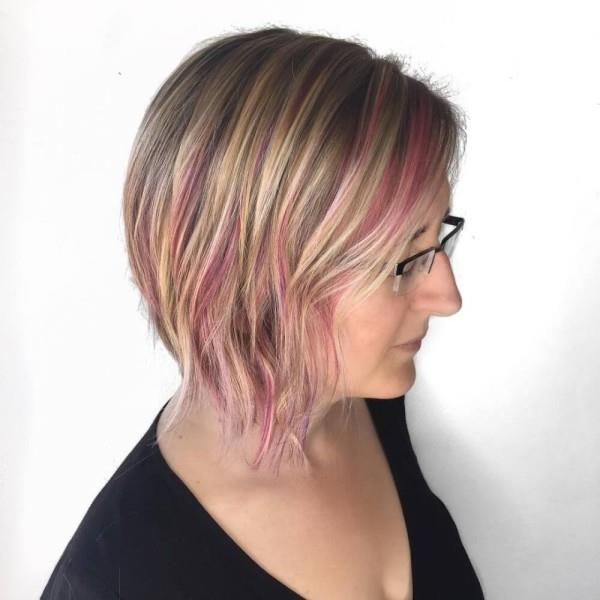 rose et blonde - coiffures cheveux fins