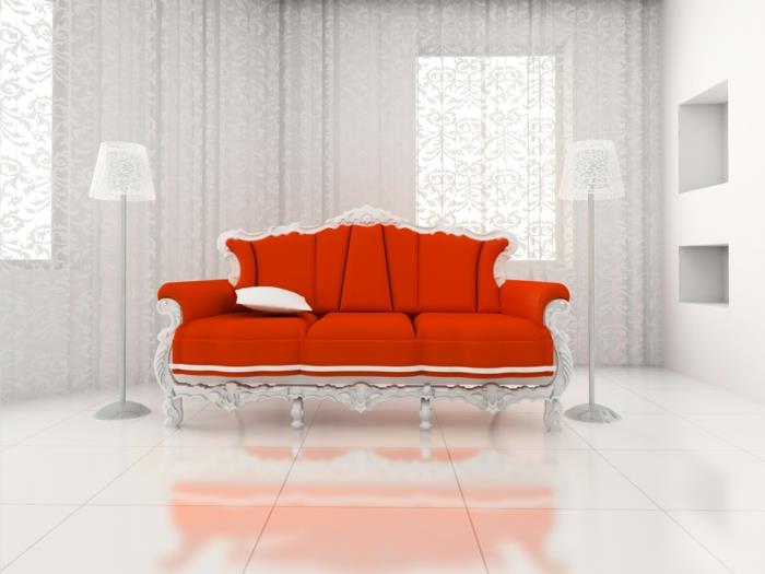 canapés rouges design de luxe salon ameublement