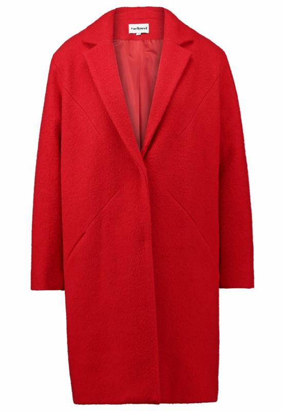 czerwony płaszcz zimowy damski płaszcz z wełny cacharel o klasycznym kroju