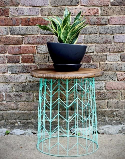 table de chevet bricolage de forme ronde