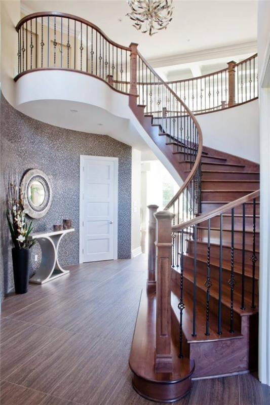 okrągły świetny projekt korytarza schodów