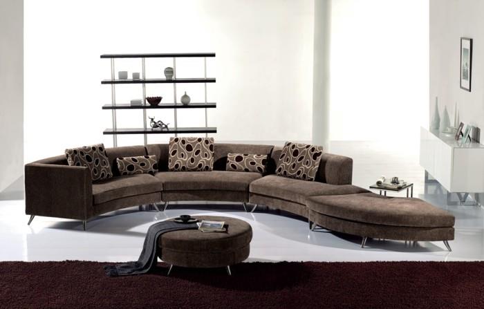 Canapé rond chic espaces confortables salon séparé