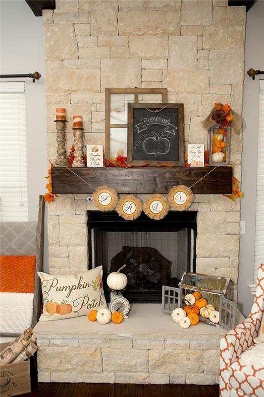 rustykalny wystrój salonu do dekoracji halloween