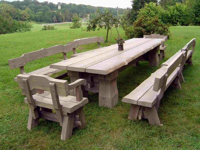 conception de meubles de jardin rustique longue table de jardin jardin