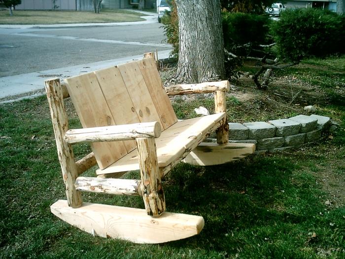 Mobilier de jardin rustique chaise à bascule idées de conception de jardin