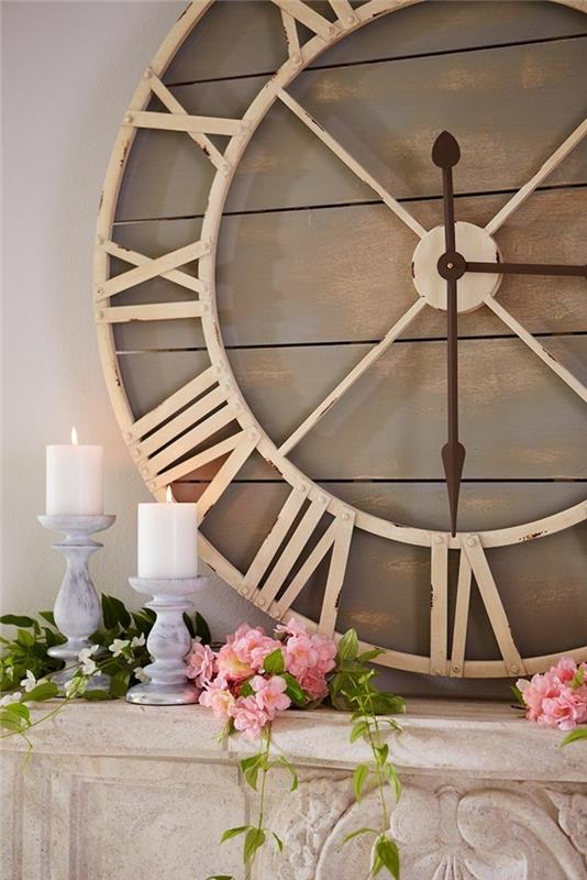 rustykalny wystrój domu rustykalny zegar ścienny projekt salonu