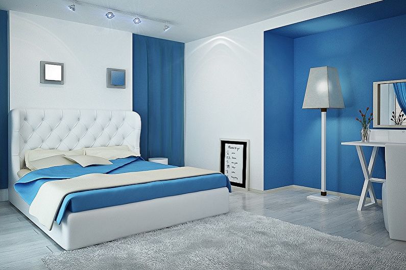 S jakými barvami se modrá shoduje - design ložnice