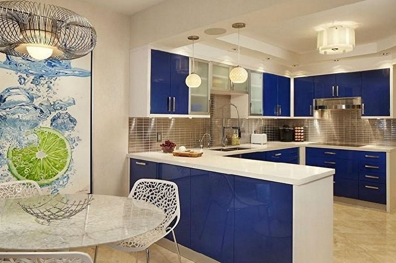 S jakými barvami odpovídá modrá - Design kuchyně
