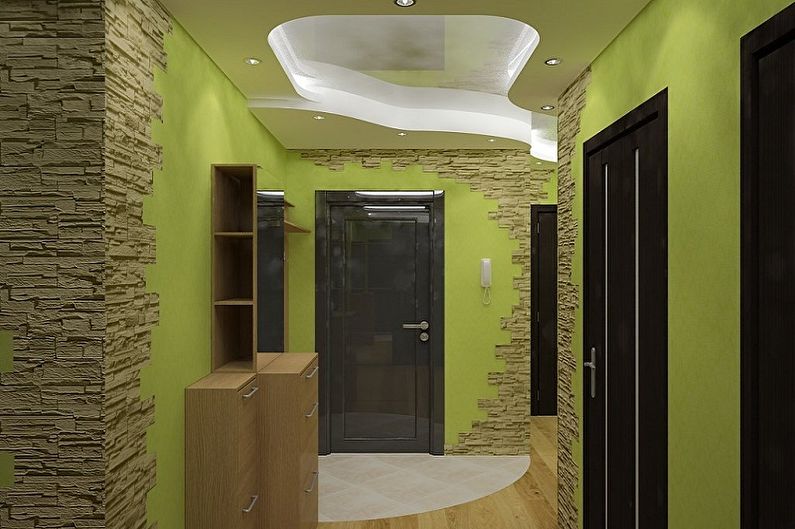 Зелен цвят в интериора на коридора - Цветова комбинация