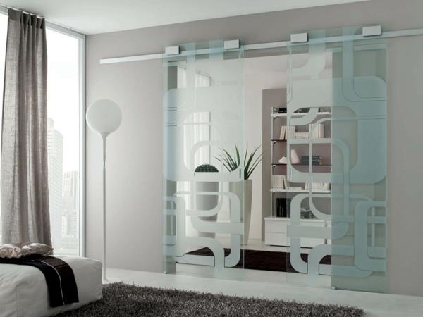 portes coulissantes en verre belle texture idées de design d'intérieur