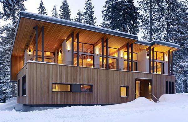 huttes de montagne modernes chic architecture futuriste vacances d'hiver