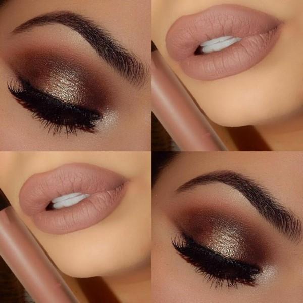 mieniące się smokey eyes tworzą szminkę nude