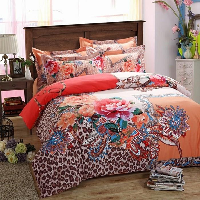 confort de couchage motif frais linge de lit ambiance colorée
