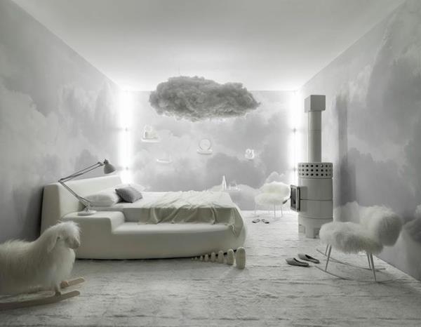 sypialnia sypialnia ściana inspiracja kształtem nieba