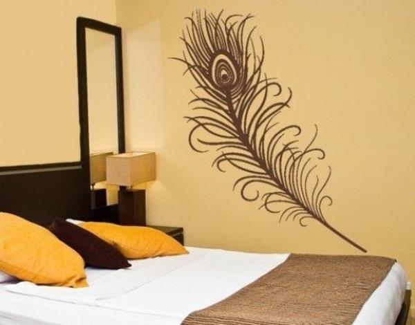 Idées de conception de chambre à coucher sticker mural miroir de lit