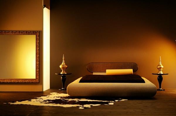 tapis de fourrure de lit ovale d'asie de chambre à coucher