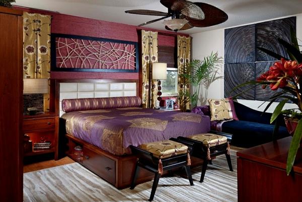 chambre à coucher ameublement meubles asiatiques tête de lit en cuir