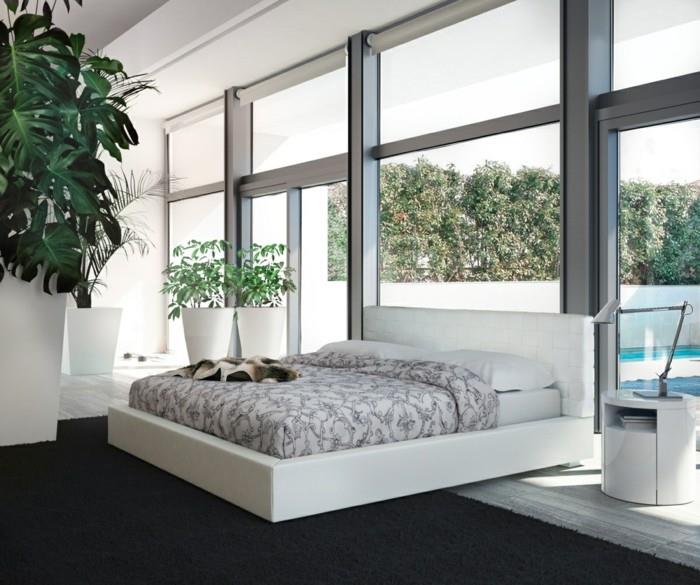 idées de chambre à coucher moderne élégant tapis gris foncé