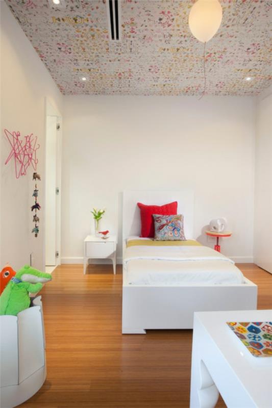 chambre à coucher chambre d'enfants plafond design coloré motif de papier peint