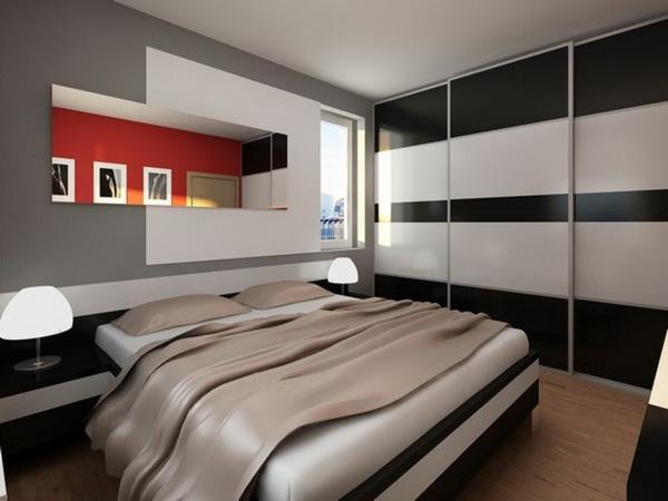 couleur des murs de la chambre gris tapis sol classique mélange de couleurs accent de couleur rouge