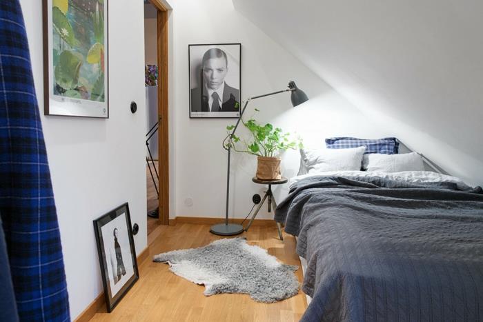 Idées déco végétales de tapis de fourrure blanche pour chambre à coucher