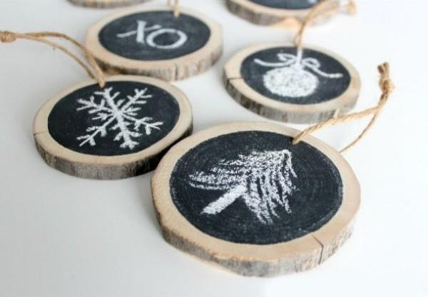 pièces de monnaie simples en bois décorations d'arbres de noël
