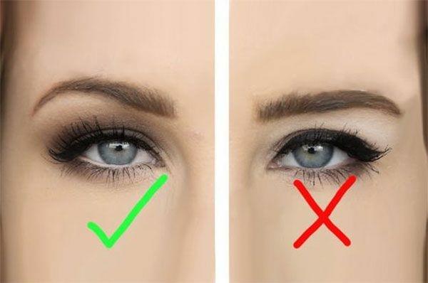 Maquillage correct pour les paupières tombantes