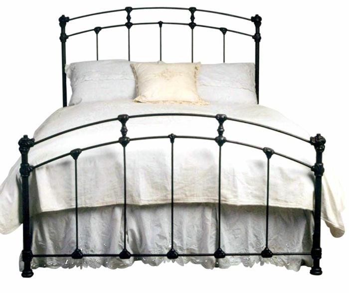 łóżko z kutego żelaza w stylu vintage, czarna farba,