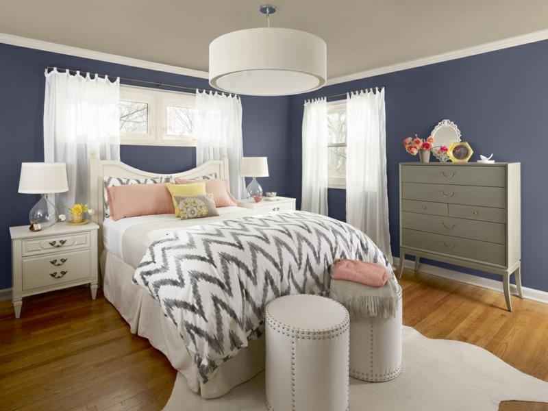 Belles idées de couleurs de mur pour la chambre couleur des murs bleu
