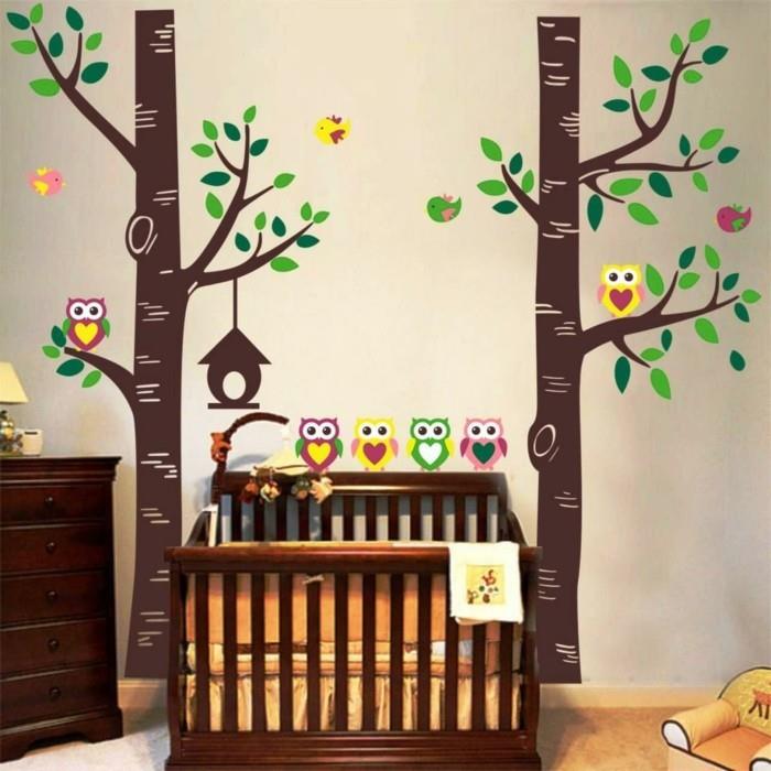 beaux stickers muraux arbres idées déco chambre d'enfant