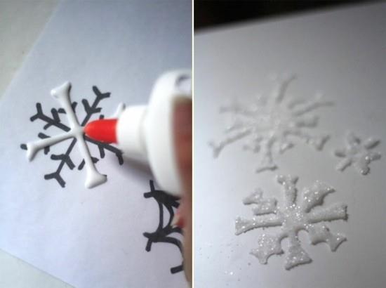 Faire des flocons de neige avec de la colle silicone