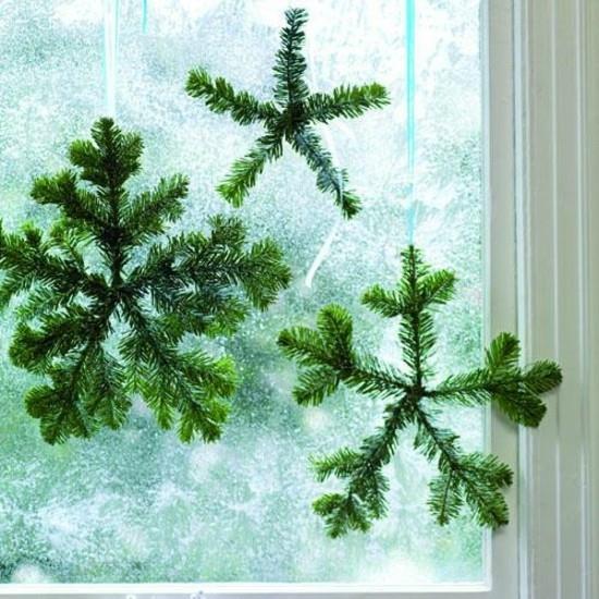 Faire des flocons de neige avec du vert sapin