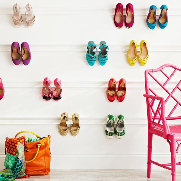 zbuduj swój własny stojak na buty pomysł zrób to sam drewniane deski listwy sufitowe buty damskie