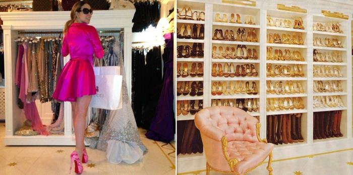 szafki na buty gwiazd Mariah Carey garderoba