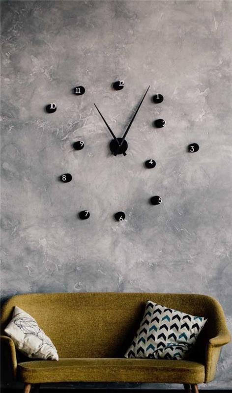 czarne kropki - zegar ścienny