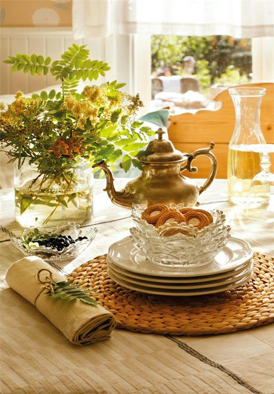 Abri de jardin suédois bols en verre et thés en laiton