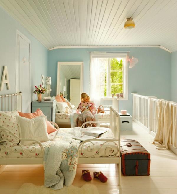 Lits pour enfants maison de jardin suédois en blanc en fer forgé