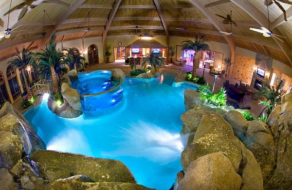 piscine à la maison design tropical