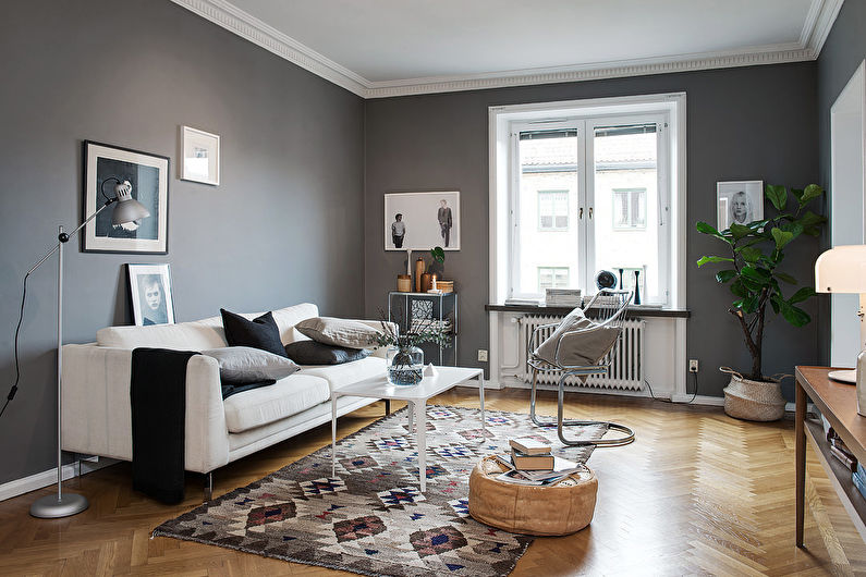 Šedá barva v interiéru - skandinávský styl